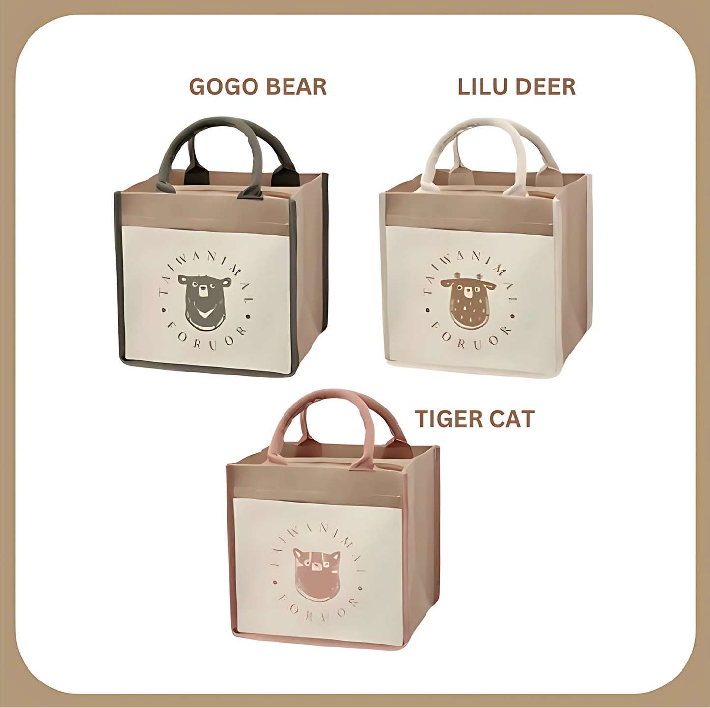 FORUOR Taiwanimal Picnic Linen Insulated Bag