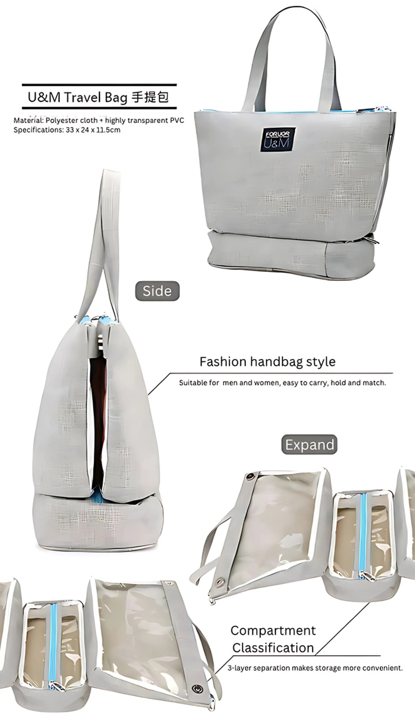 FORUOR U&M Travel Handbag