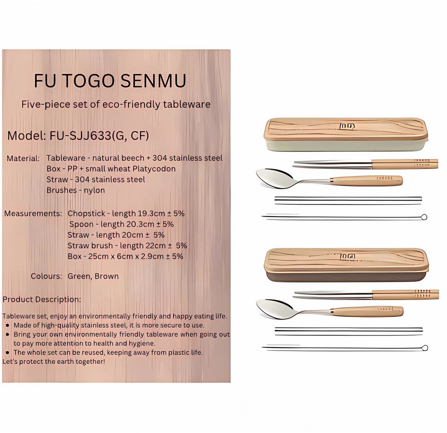 FORUOR FU TOGO Senmu Eco-Friendly Multi-Piece Tableware Set