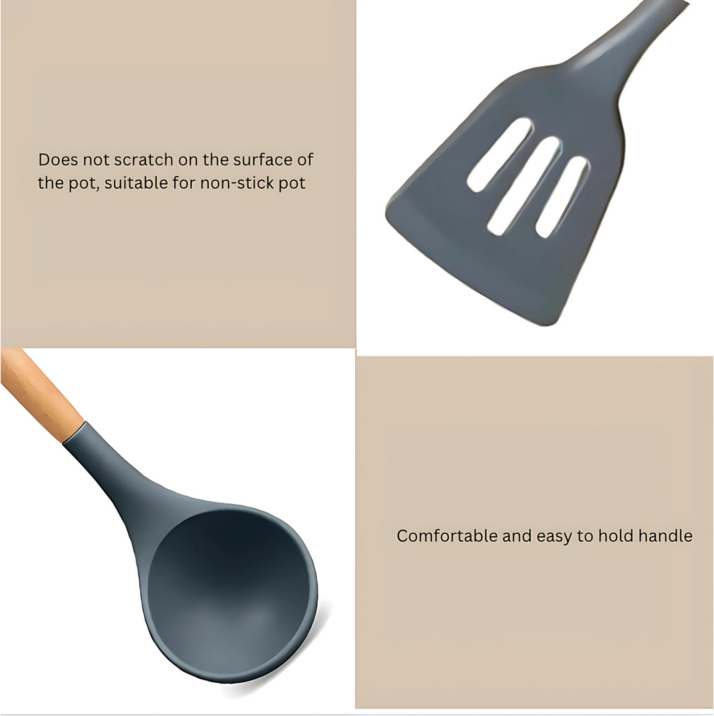 FORUOR FU CHER Silicone Kitchenware Set Of 2