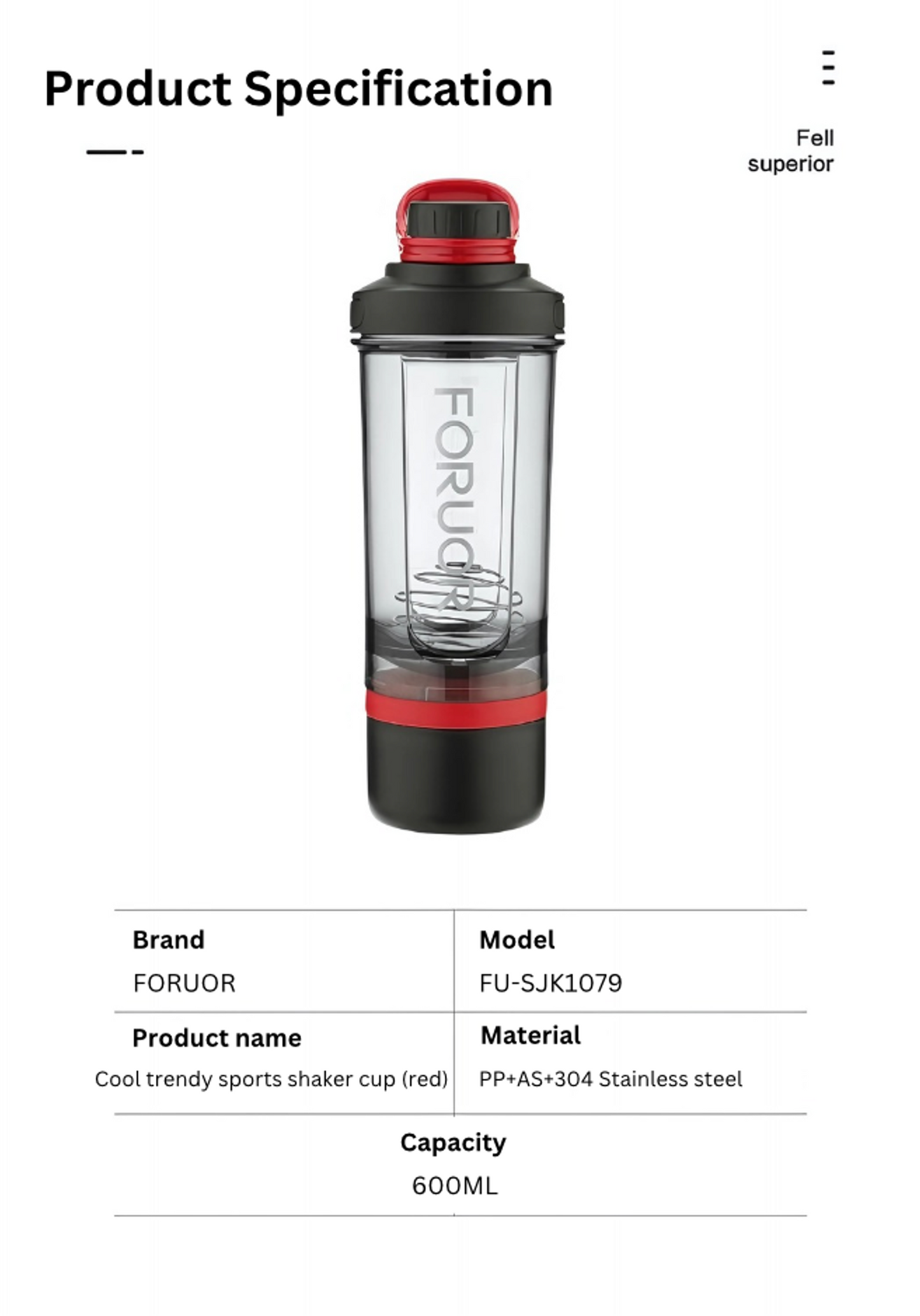 FORUOR Cool Trendy Sports Shaker Bottle
