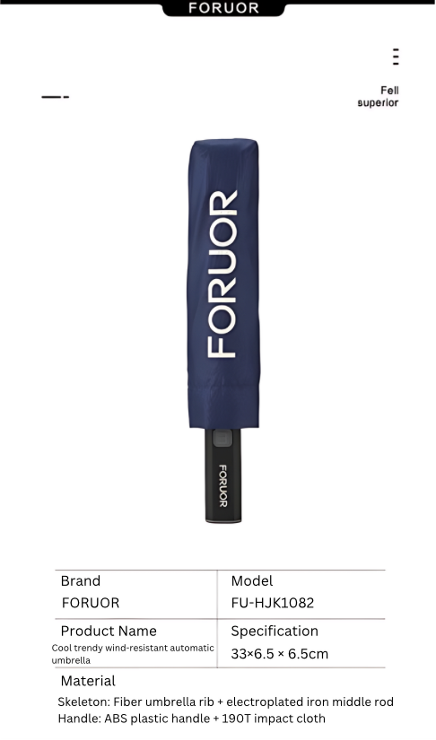 FORUOR Cool Trendy Wind-Resistant Automatic Umbrella