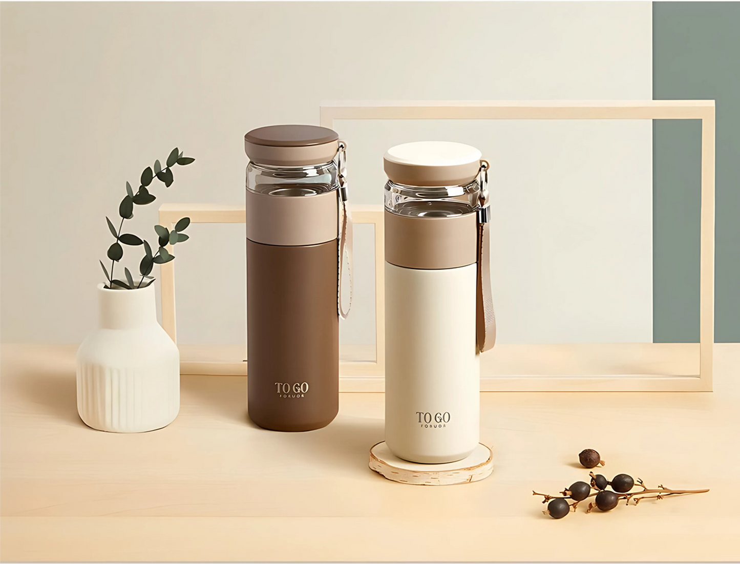 FORUOR Stainless Steel Portable Tea Cup