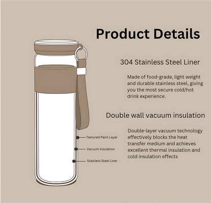 FORUOR Stainless Steel Portable Tea Cup