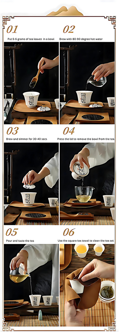 FORUOR Elegant Travel Tea Set (Calligraphy)