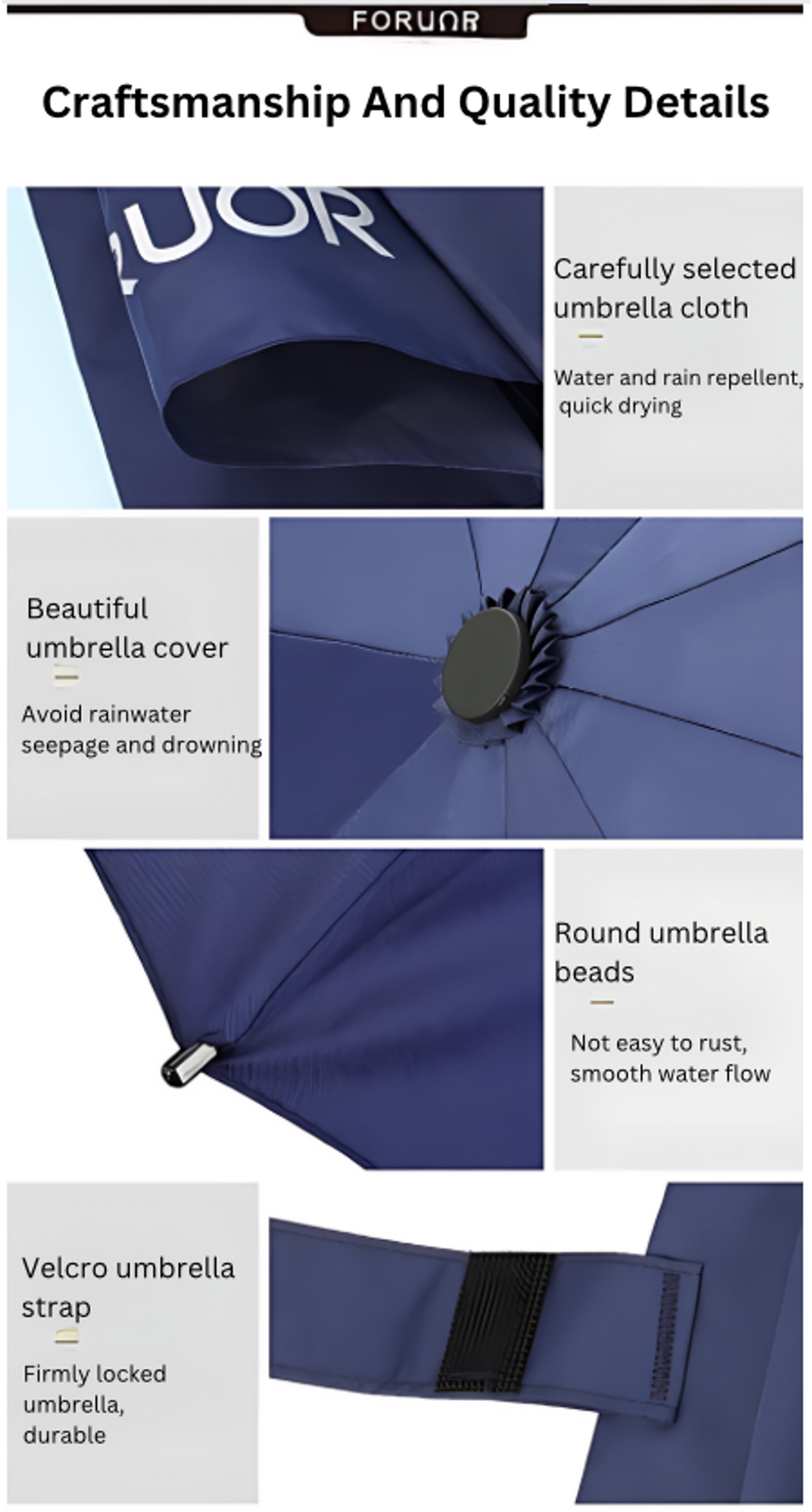 FORUOR Cool Trendy Wind-Resistant Automatic Umbrella